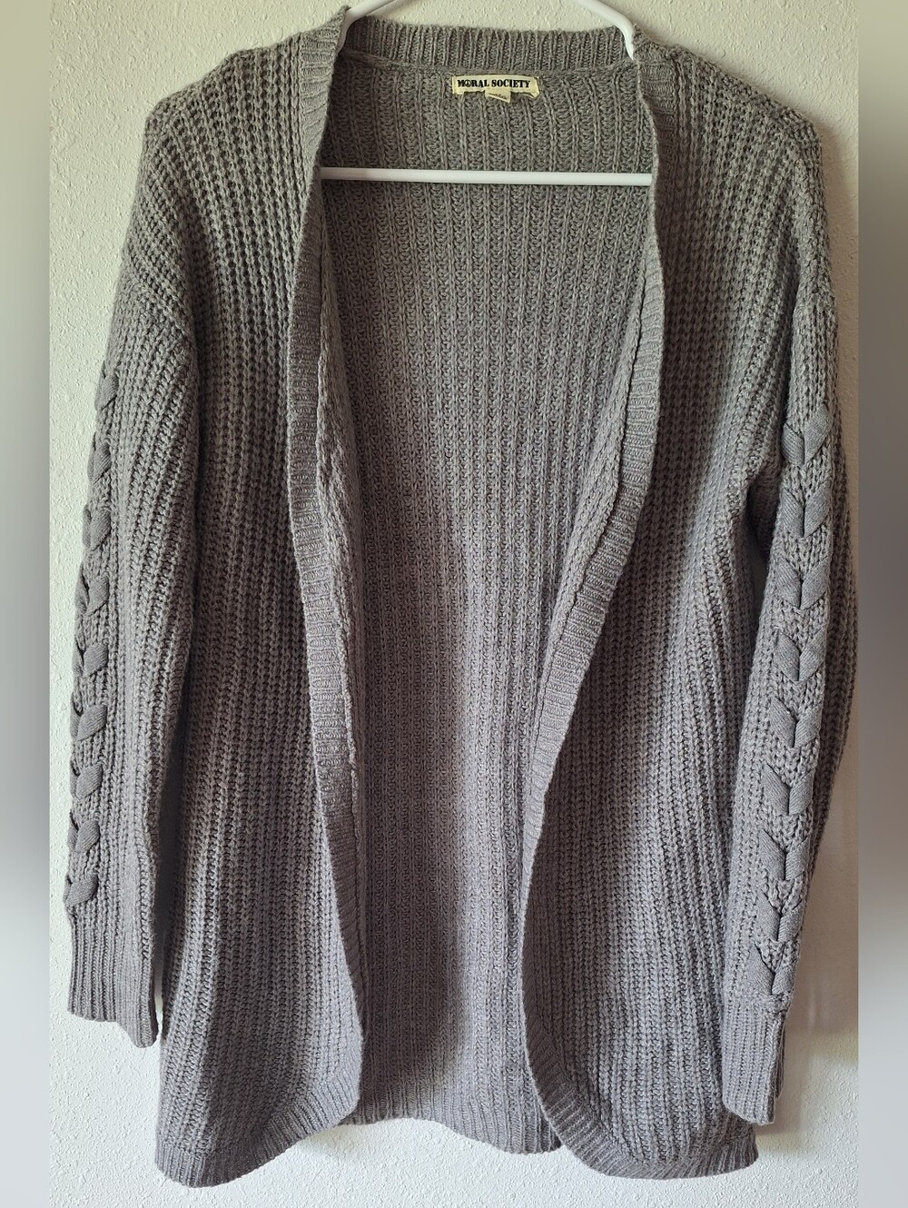 Women's Open Front Knit Cardigan - Gray